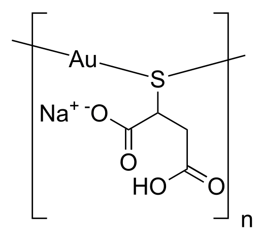 Структурная формула Натрия ауротиомалат