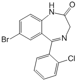 Структурная формула Бромдигидрохлорфенилбензодиазепин