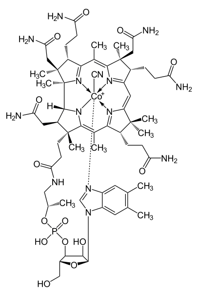 Структурная формула Цианокобаламин