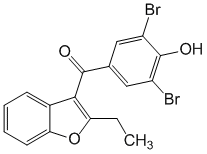 Структурная формула Бензбромарон