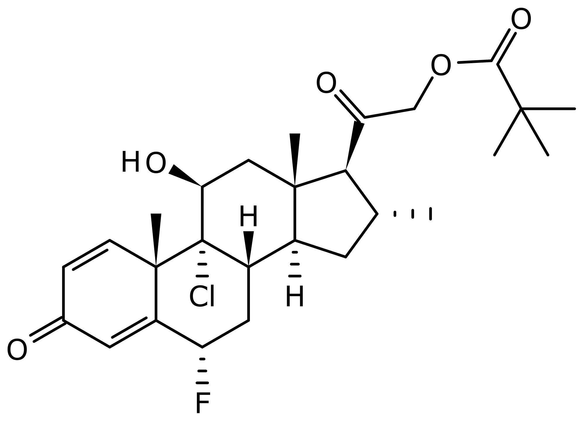 Структурная формула Клокортолон