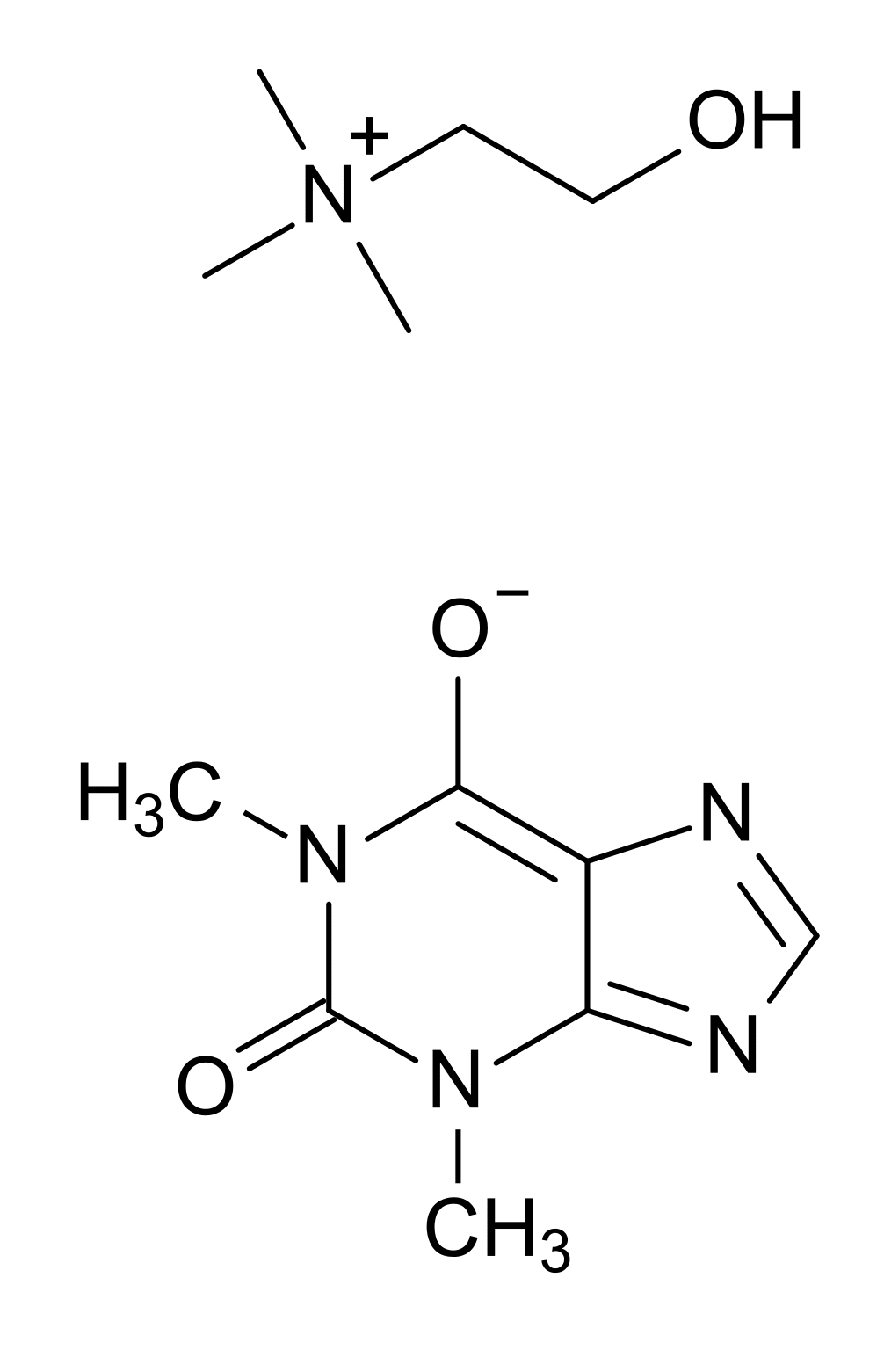 Структурная формула Холина теофиллинат