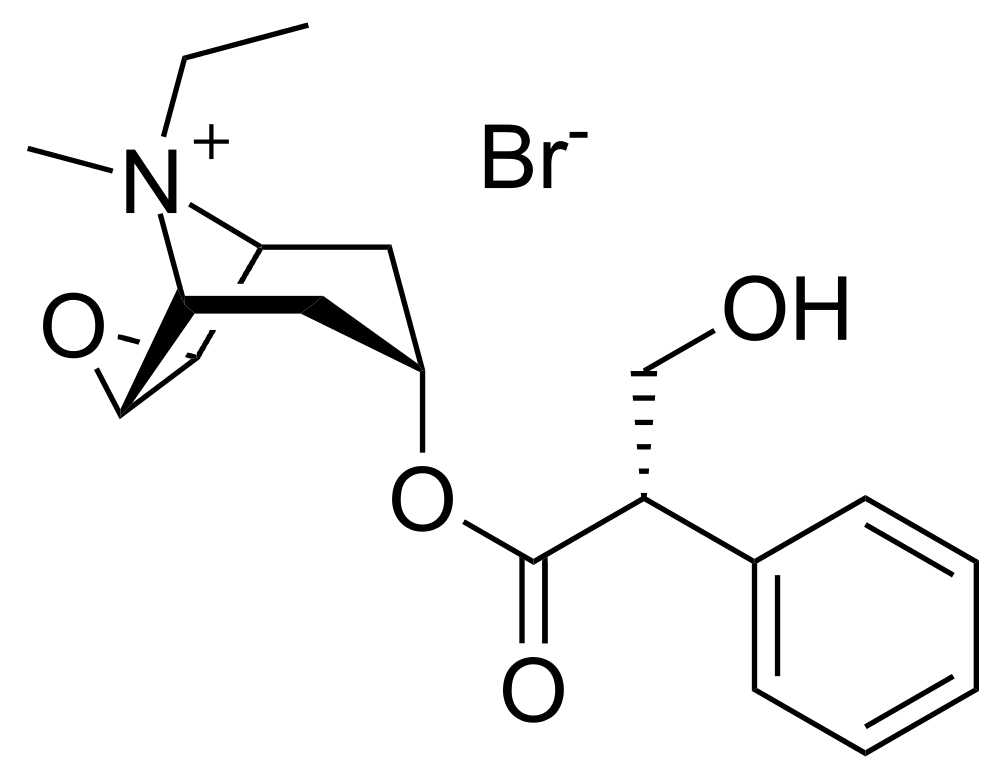 Структурная формула Окситропия бромид