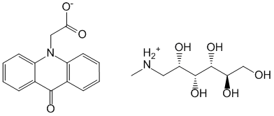 Структурная формула Меглюмина акридонацетат