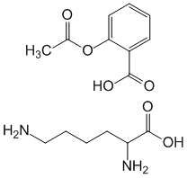 Структурная формула Ацетилсалицилат лизина