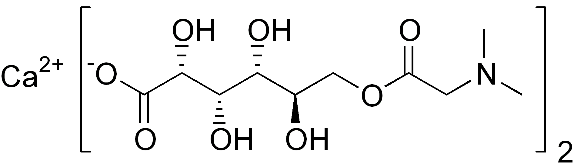 Структурная формула Кальция пангамат