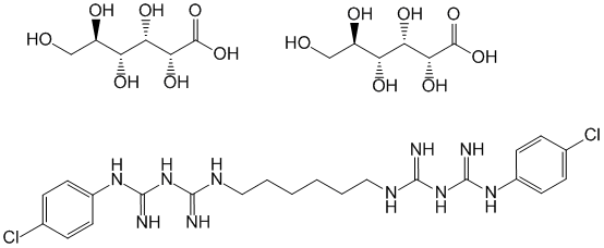 Структурная формула Хлоргексидина глюконат