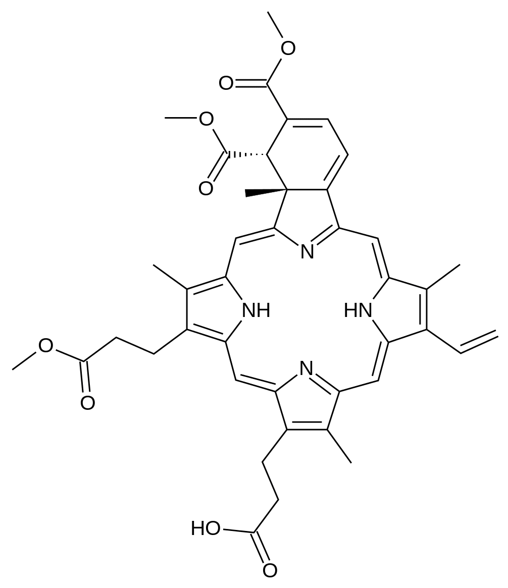 Структурная формула Вертепорфин