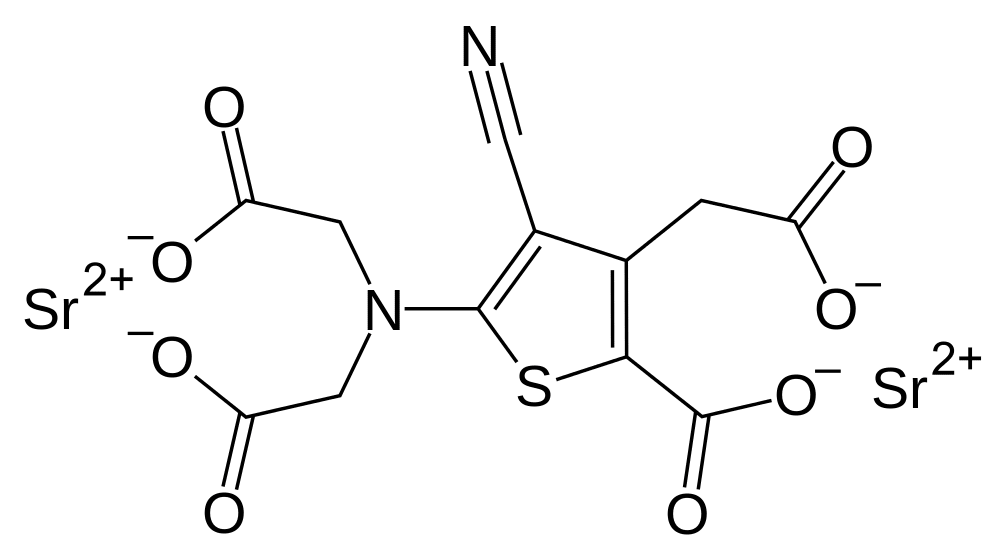 Структурная формула Стронция ранелат