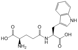 Структурная формула Гамма-D-глутамил-триптофан