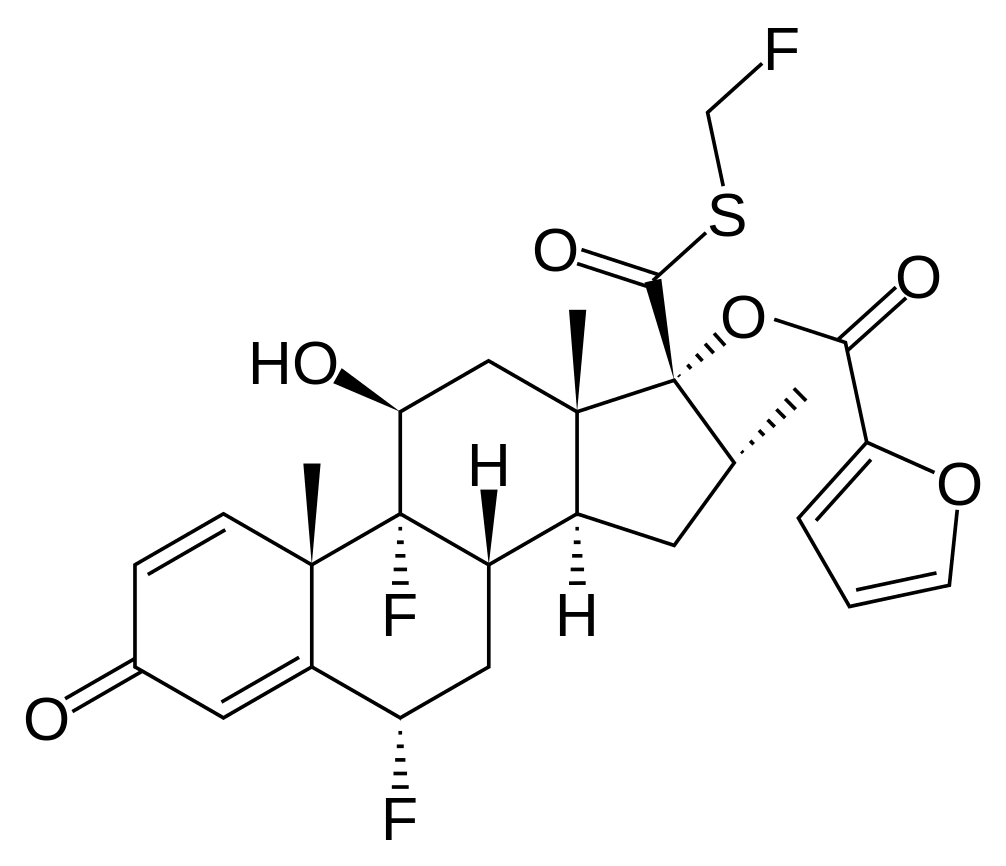 Структурная формула Флутиказона фуроат