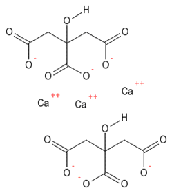 Структурная формула Кальция цитрат