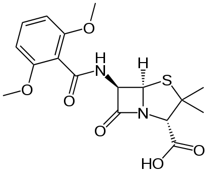 Структурная формула Метициллин