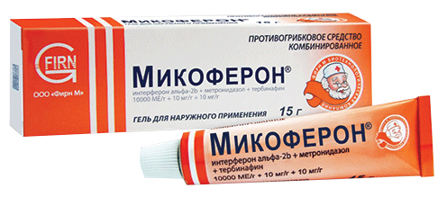 Микоферон®: туб. алюм. 15 г - пач. картон.