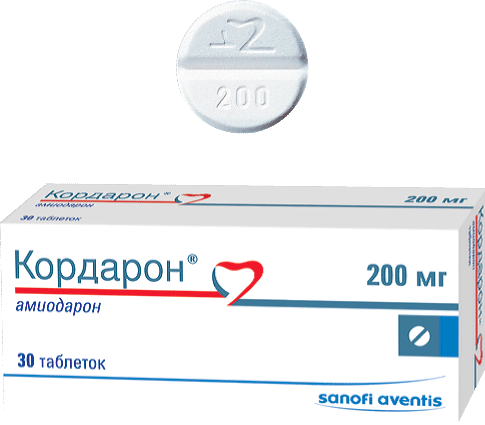 Кордарон®: табл. 200 мг, №30 - 10 шт. - бл. (3)  - пач. картон. 