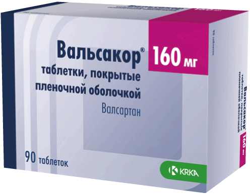 Вальсакор®: табл. п.п.о. 160 мг, №90 - 10 шт. - бл. (9)  - пач. картон. 