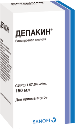 Депакин®: сироп 57.64 мг/мл, фл. темн. стекл. 150 мл - пач. картон. 