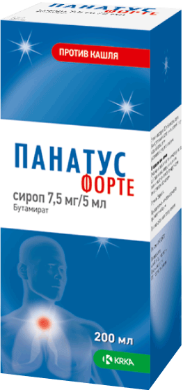 Панатус® Форте: сироп 7.5 мг/5 мл, фл. 200 мл - пач. картон. 