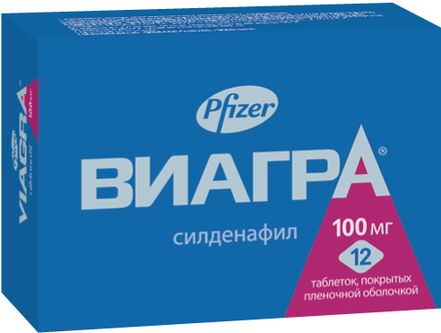 Виагра®: табл. п.п.о. 100 мг, №12 - 4 шт. - бл. (3)  - пач. картон. 