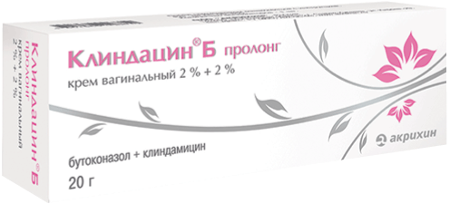 Клиндацин® Б пролонг: крем ваг. 2%+2%, туб. 20 г - пач. картон. 