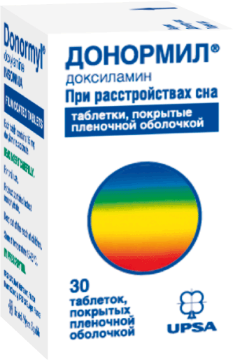 Донормил®: табл. п.п.о. 15 мг, №30 - 30 шт. - туб. п/пропилен. - пач. картон. 