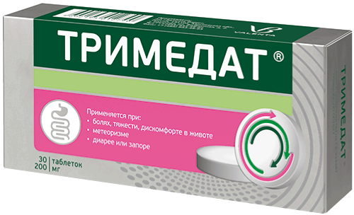 Тримедат®: табл. 200 мг, №30 - 10 шт. - уп. контурн. яч.  (3)  - пач. картон. 