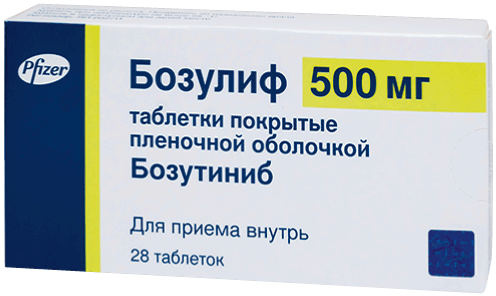 Бозулиф: табл. п.п.о. 500 мг, №28 - 14 шт. - бл.  (2)  - пач. картон. 