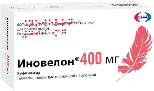 Иновелон®: табл. п.п.о. 400 мг, №60 - 10 шт. - бл. (6)  - пач. картон. 