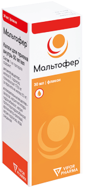 Мальтофер®: капли для приема внутрь 50 мг/мл, фл. темн. стекл. 30 мл - пач. картон. 