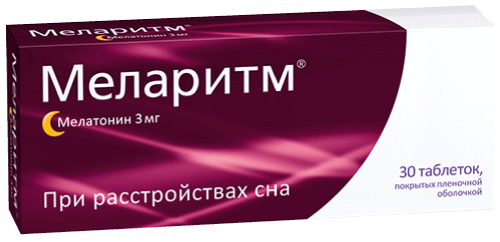 Меларитм®: табл. п.п.о. 3 мг, №30 - 10 шт. - уп. контурн. яч.  (3)  - пач. картон. 