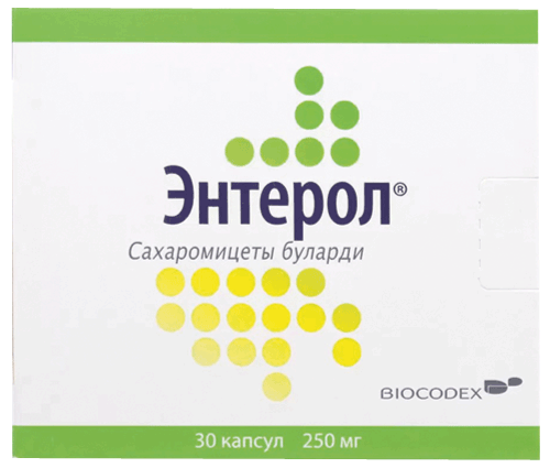 Энтерол®: капс. 250 мг, №30 - 5 шт. - бл.  (6)  - пач. картон. 