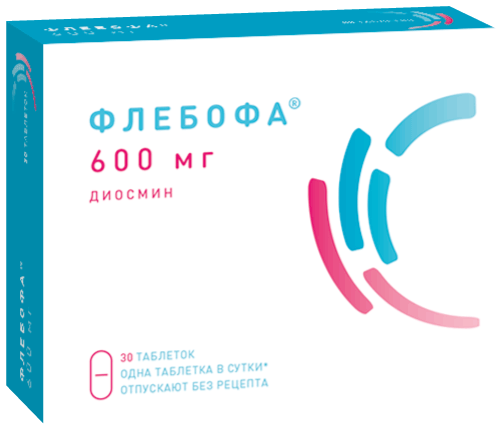 Флебофа®: табл. 600 мг, №30 - 10 шт. - уп. контурн. яч. (3)  - пач. картон. 