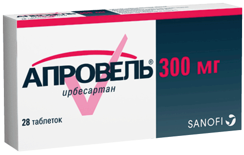 Апровель®: табл. п.п.о. 300 мг, №28 - 14 шт. - бл.  (2)  - пач. картон. 