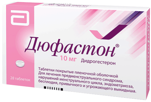 Дюфастон®: табл. п.п.о. 10 мг, №28 - 14 шт. - бл. (2)  - пач. картон. 