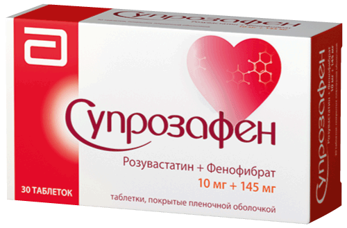 Супрозафен: табл. п.п.о. 10 мг+145 мг, №30 - 10 шт. - уп. контурн. яч.  (3)  - пач. картон. 