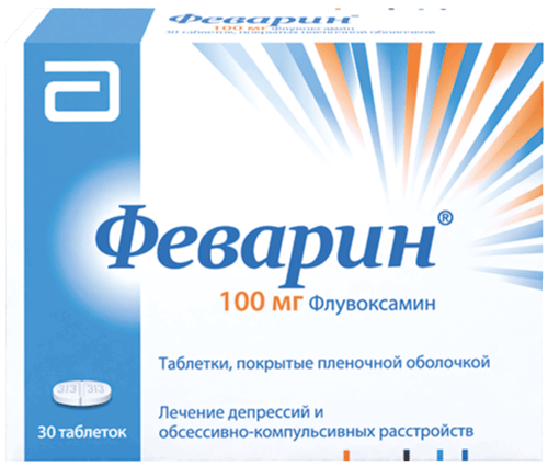 Феварин®: табл. п.п.о. 100 мг, №30 - 15 шт. - уп. контурн. яч. (2)  - пач. картон. 