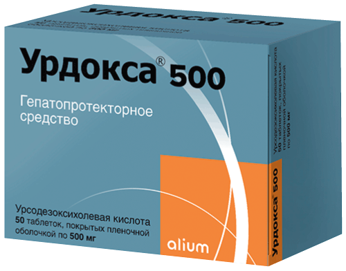 Урдокса® 500: табл. п.п.о. 500 мг, №50 - 10 шт. - уп. контурн. яч. (5)  - пач. картон. 