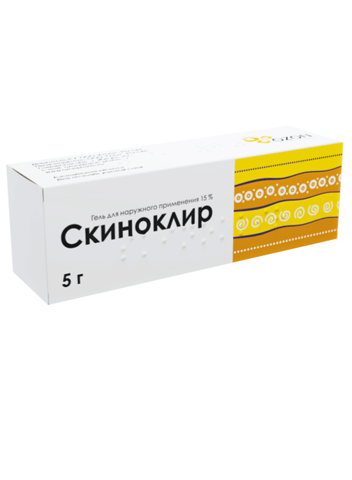 Скиноклир: туб. алюм. 5 г - пач. картон.