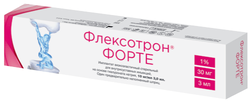 ФЛЕКСОТРОН® Форте (FLEXOTRON® Forte) Имплантат вязкоэластичный стерильный для внутрисуставных инъекций: шпр. 3 мл - уп. контурн. яч. - пач. картон.